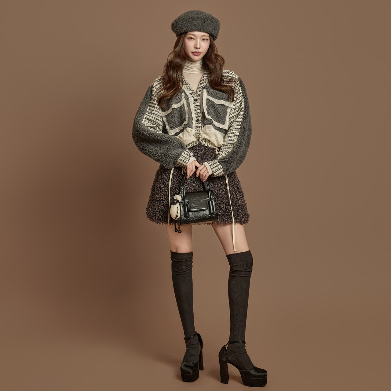 SK3130 Boucle Mini Skirt