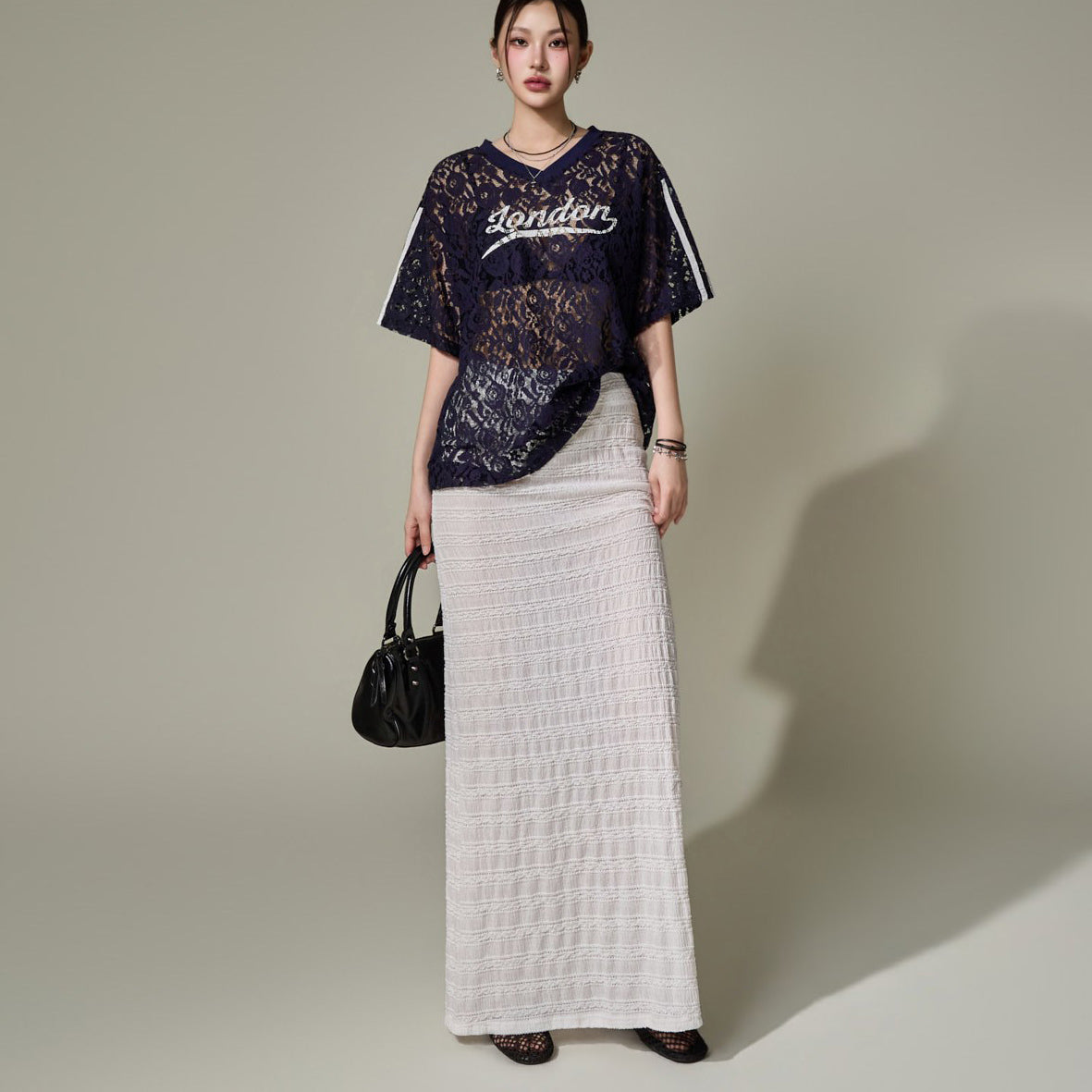 SK3243 Wave Shirred Skirt