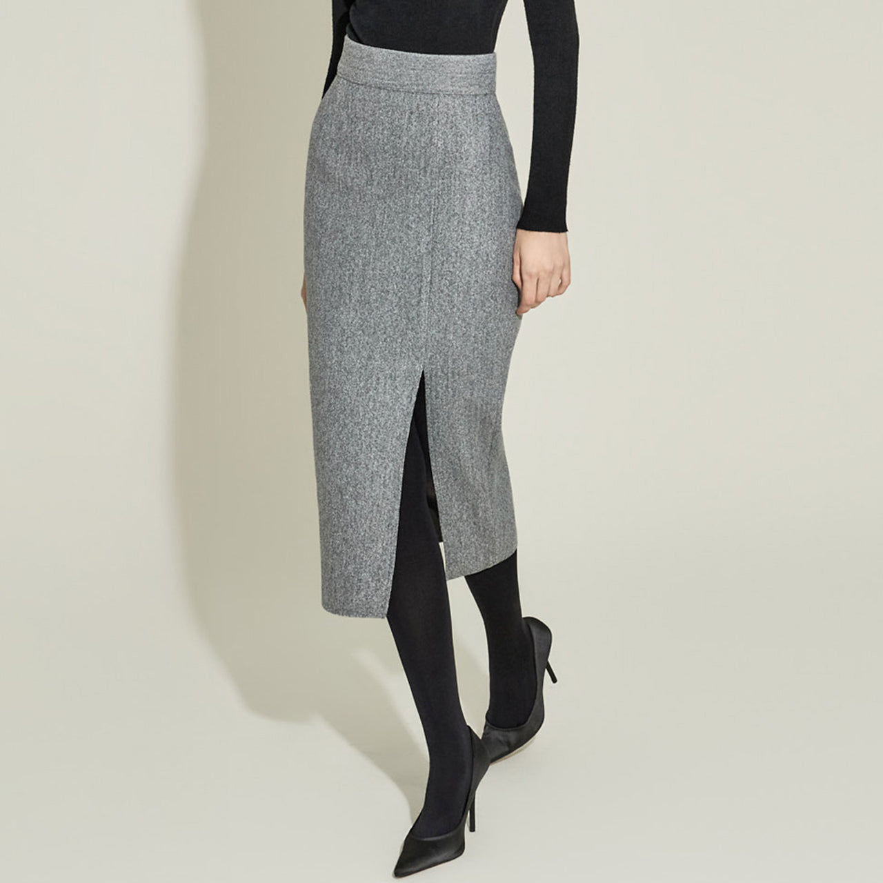 SK9092 Natural Cutting Slit Skirt