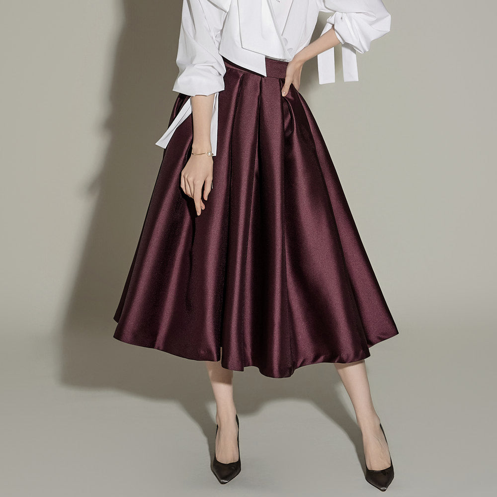 SK9288 Pintuck Flare Skirt