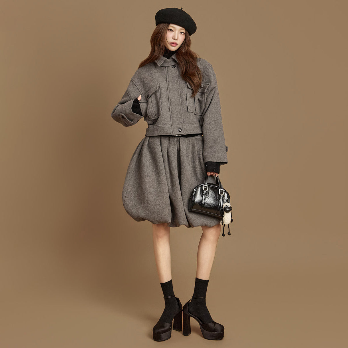 SK9298 Balloon Wool Skirt