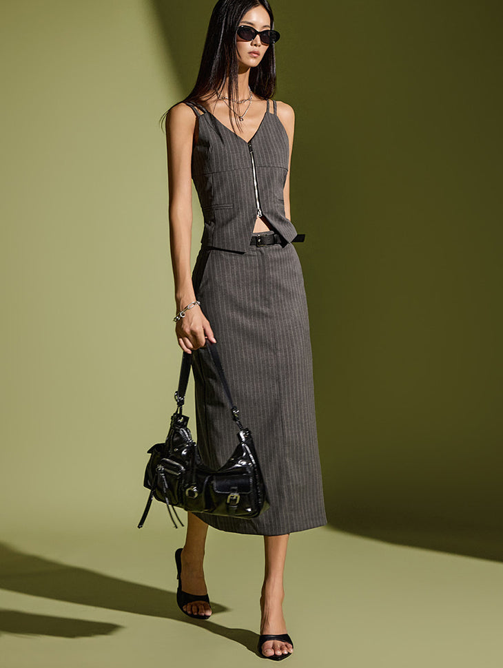 TP1923 ストライプベスト&スカートセット