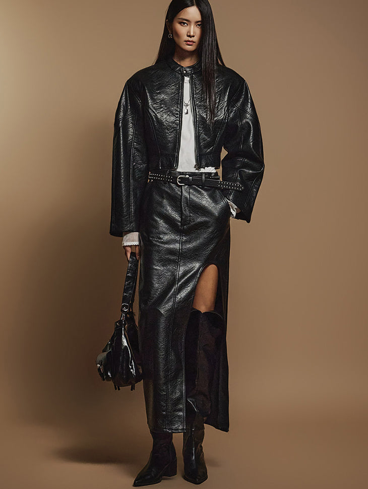 TP1946 ライダースジャンパージャケット&スカートセット