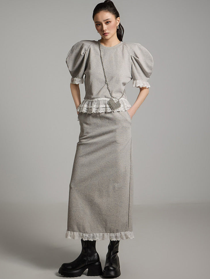 TP2075 スウェットシャツとスカートのセット