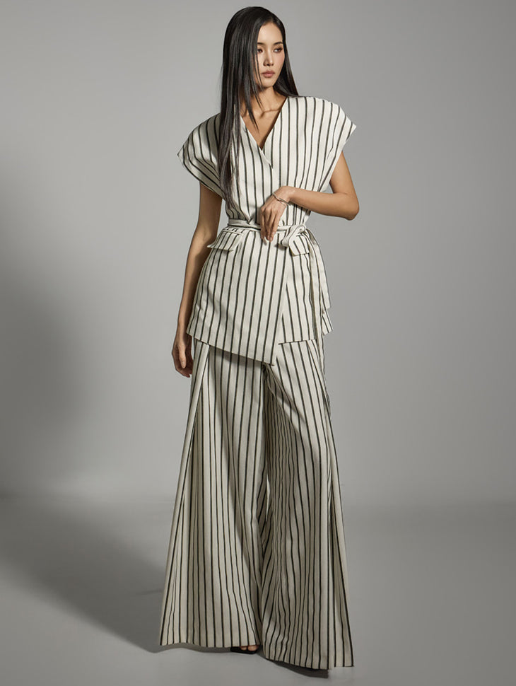 TP2112 亚麻背心和裤子套装