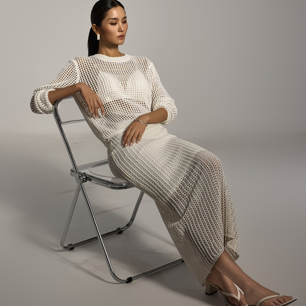 TP2129 ネットトップス&スカートセット