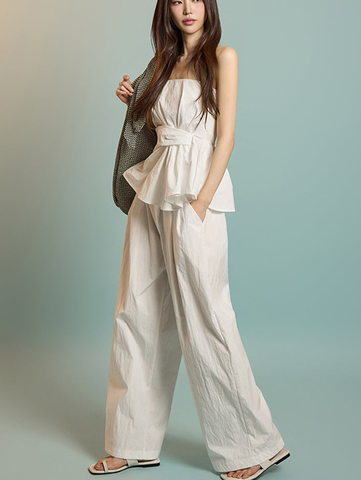 TP2140 露肩上衣和裤子套装