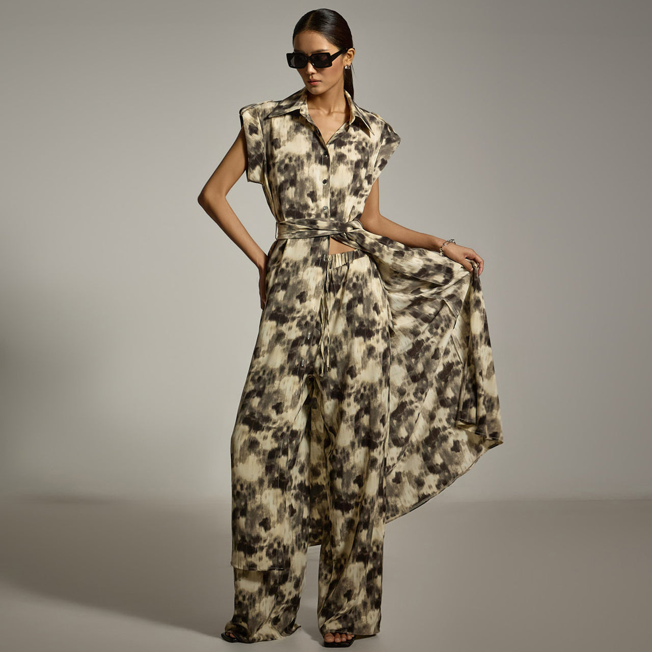 TP2145 扎染衬衫和裤子套装