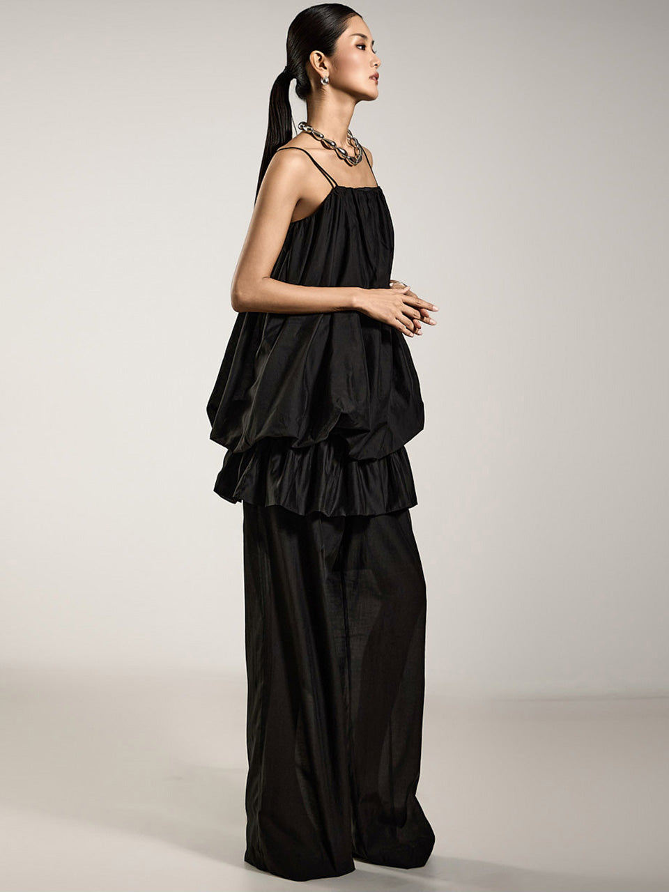 TP2176 ノースリーブトップスとスラックスセット