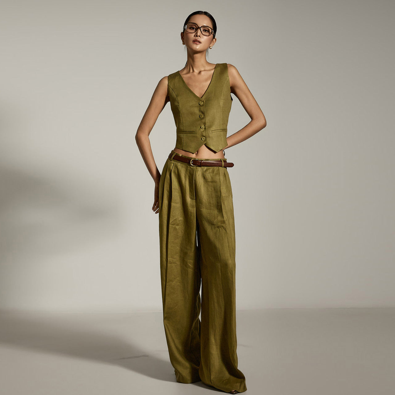 TP2198 Linen Vest and Pants Set