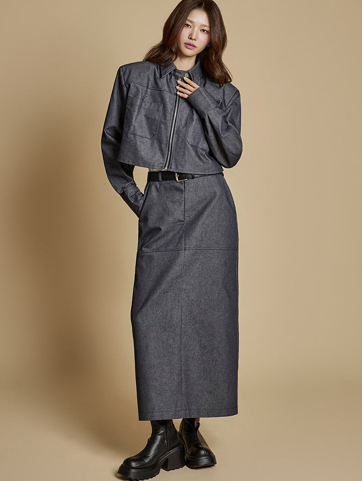 TP2224 Zip-Up Jacket and Skirt Set