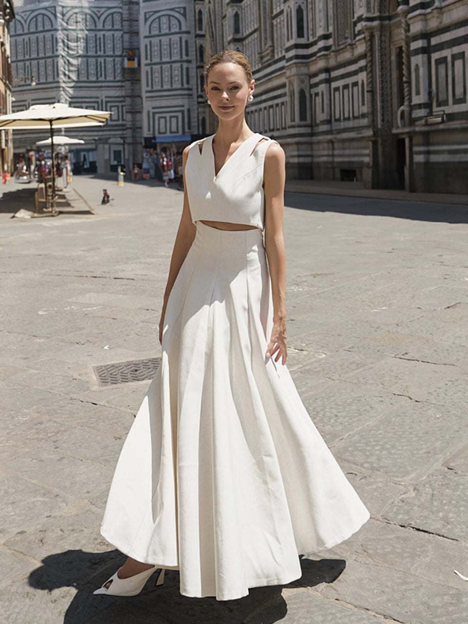 TP9153 亚麻上衣和裙子套装