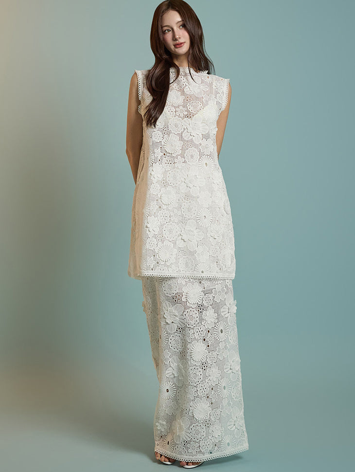 TP9169 Lace Blouse and Skirt Set