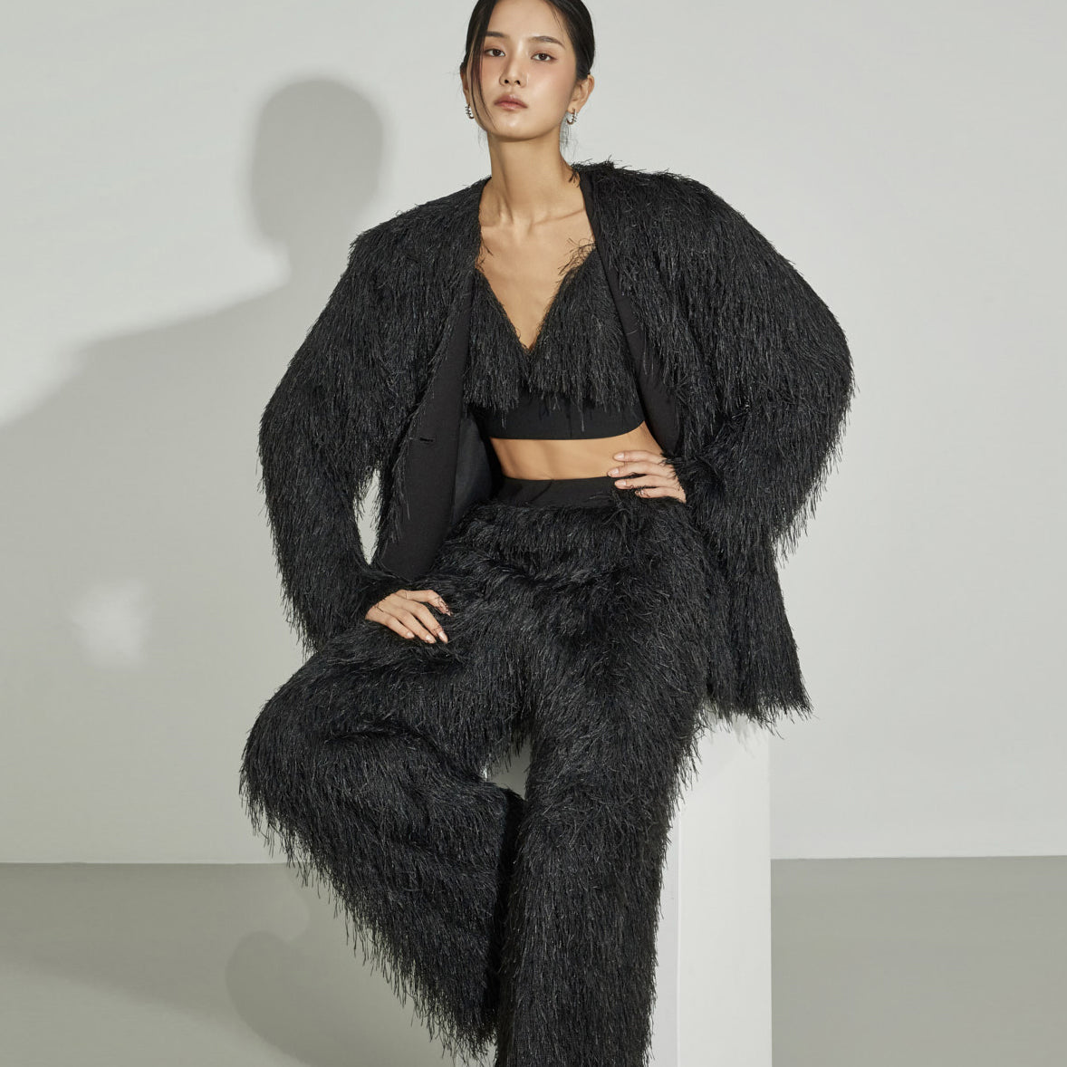 TP9191 Jacket Sleeveless Top Pants Set