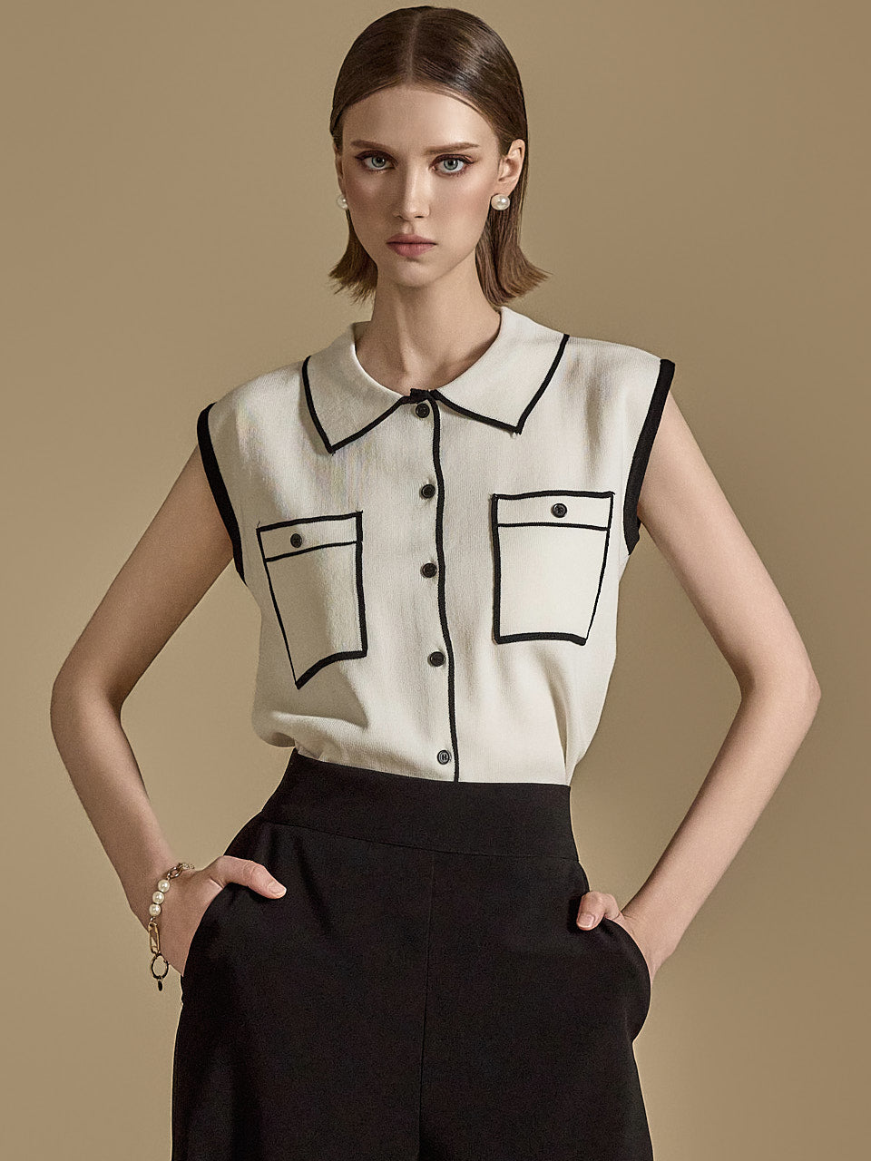 E2666 无袖针织衫