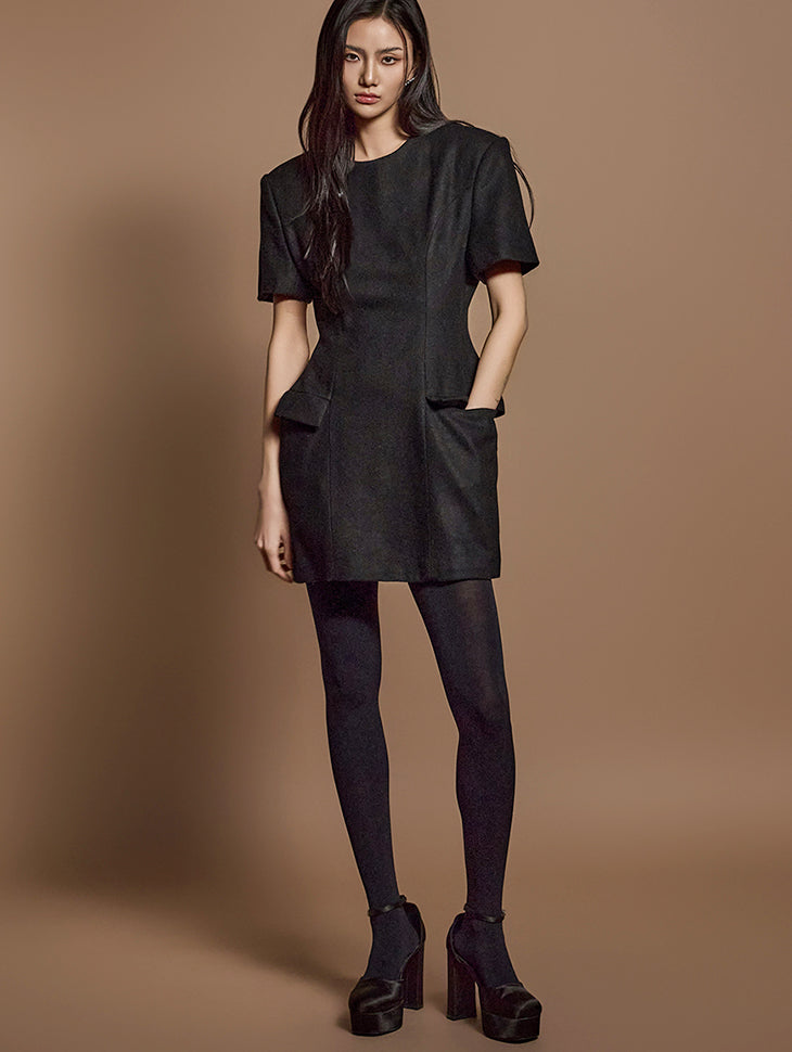 D5163 ウールミニドレス