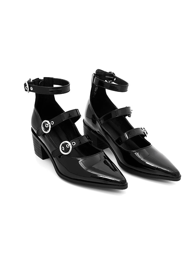 AR-3228 漆皮效果仿皮玛丽珍鞋