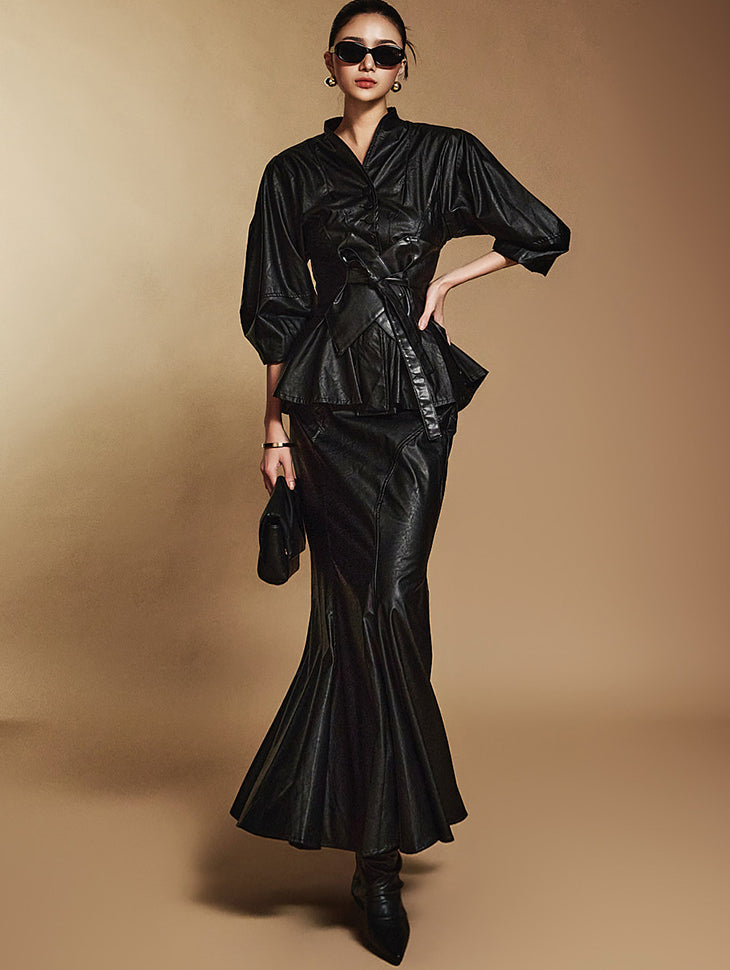 TP1934 レザージャケット&スカートセット