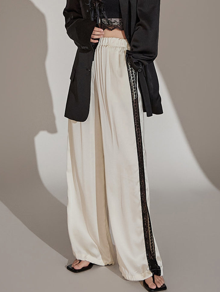 P3126 缎面蕾丝裤