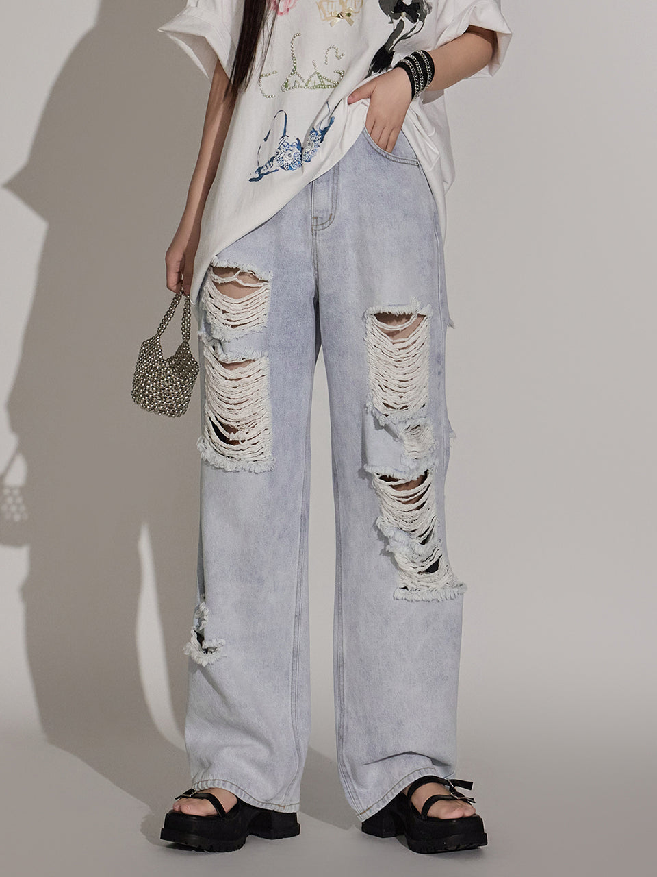 PJ520 サマーディストレストジーンズ