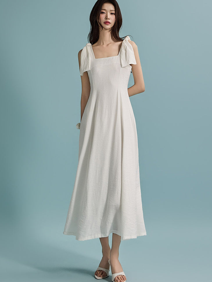 D5014 ショルダーリボンワンピース