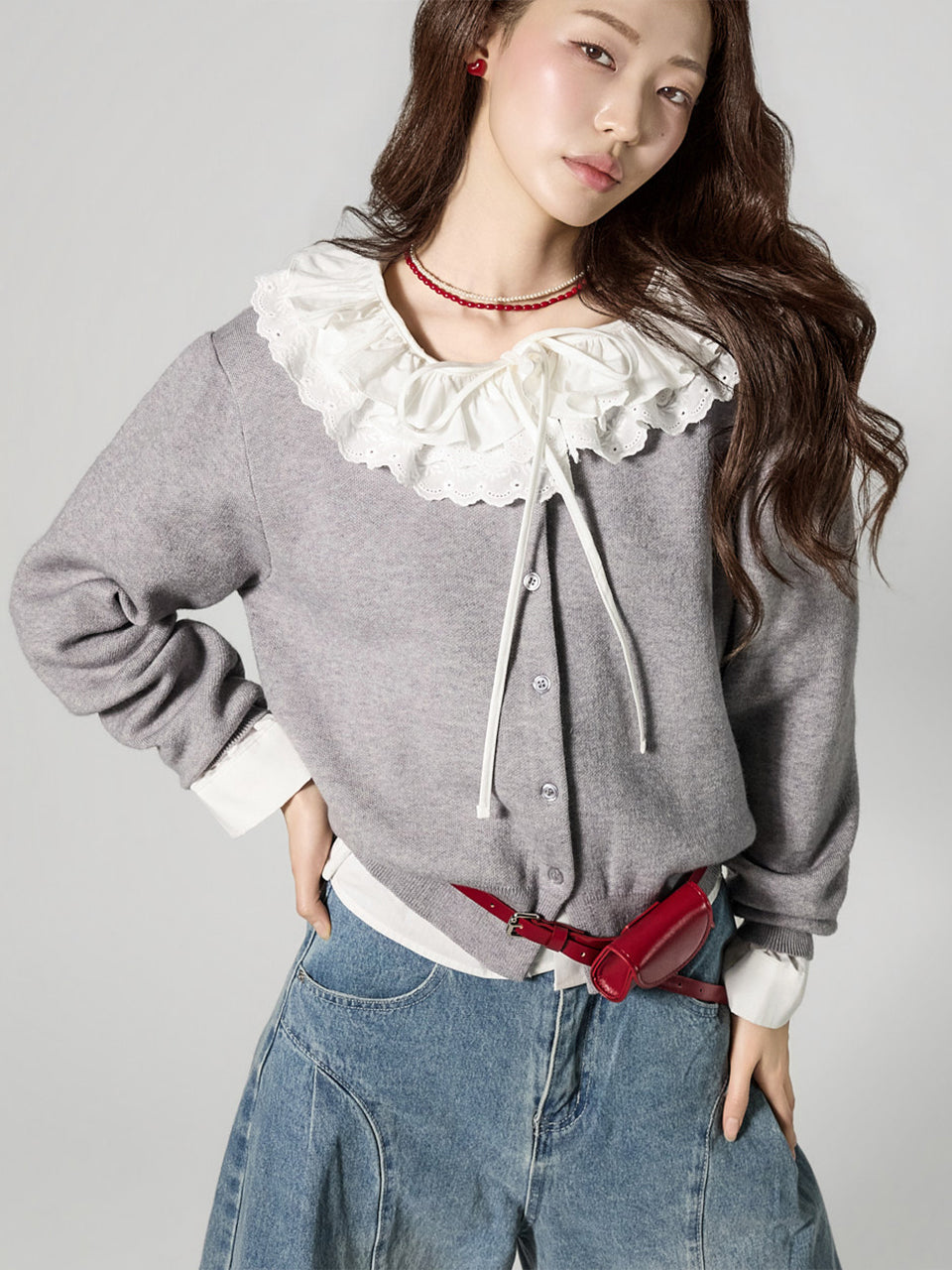 J3157 Frill Cardigan