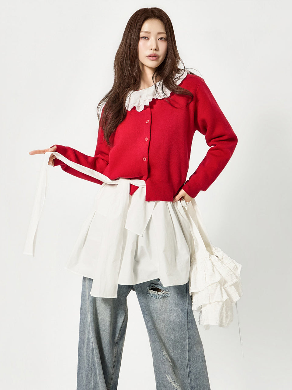 J3157 フリルカーディガン