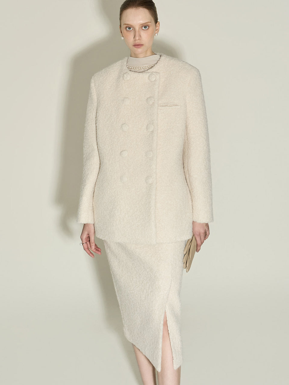 J3045 Boucle Collarless Jacket