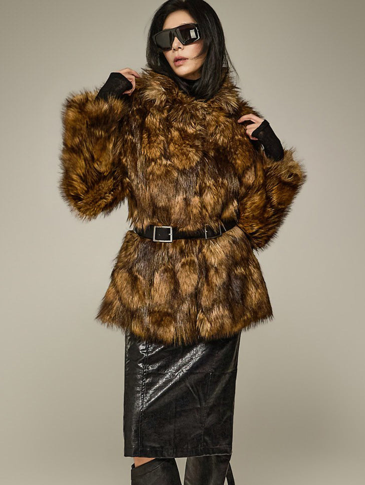 J3350 Mixed Color Fur Jacket