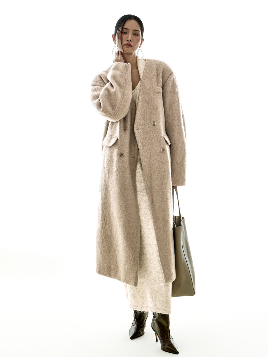 J3038 Collarless Coat with Strap Set