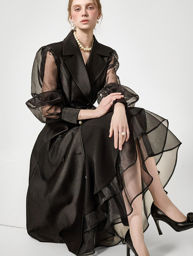 J3160 透视袖风衣