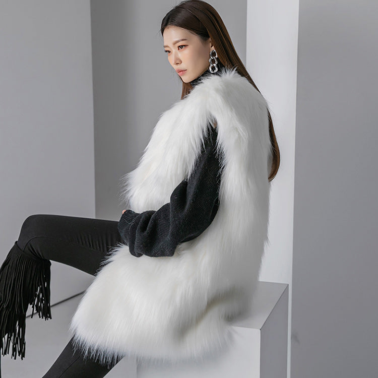 J1416 Fake Fur Vest