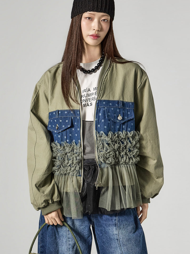 J3121 Tulle Layered Jacket