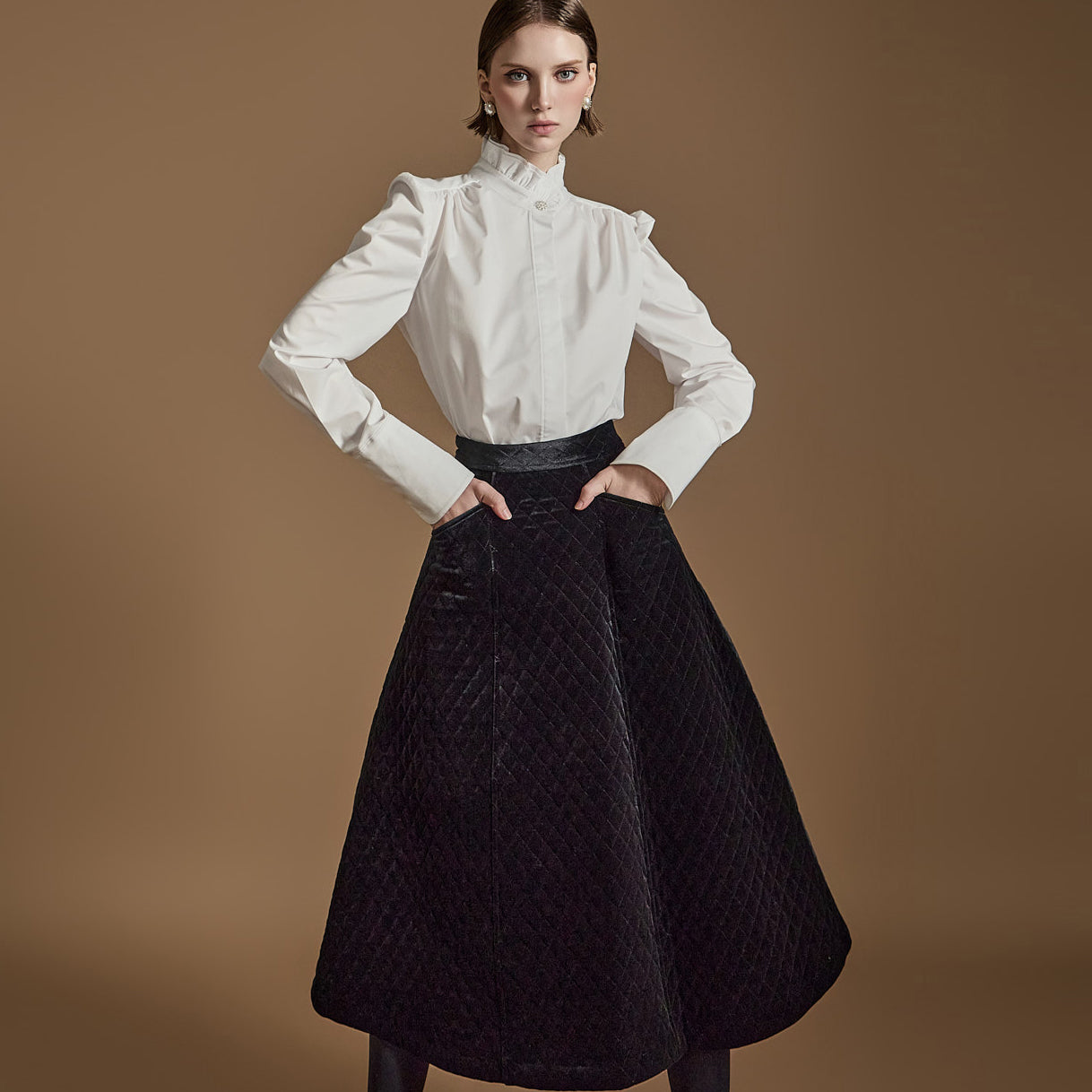 SK2414 Velvet Quilted Skirt