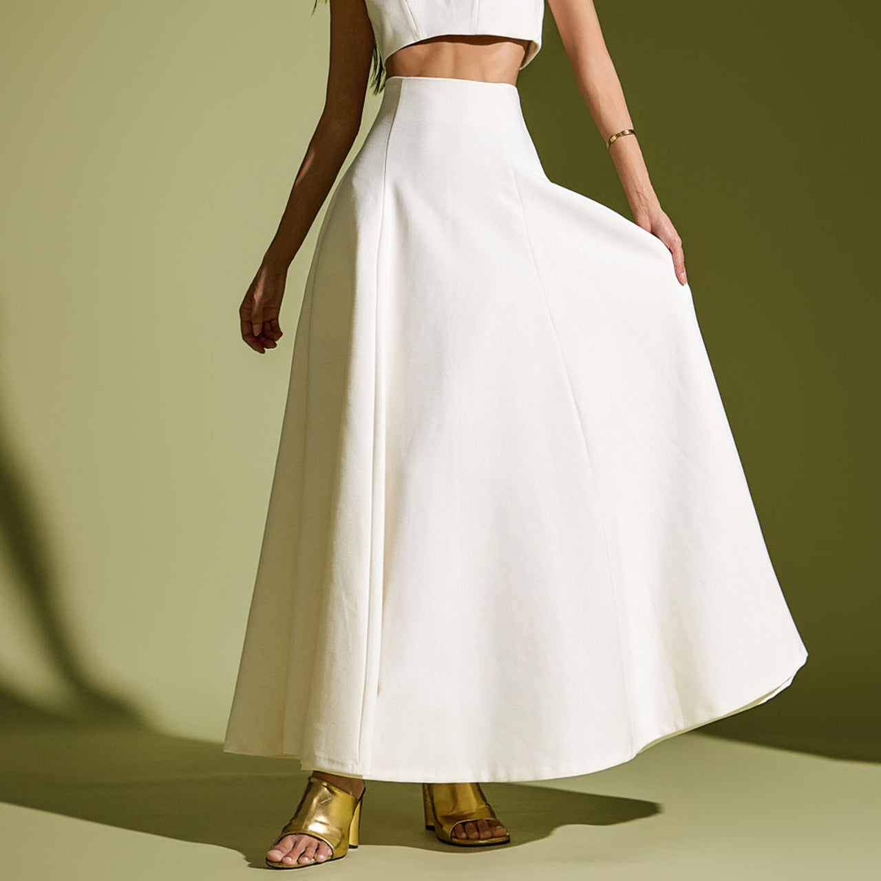 SK9244 Linen Flared Skirt