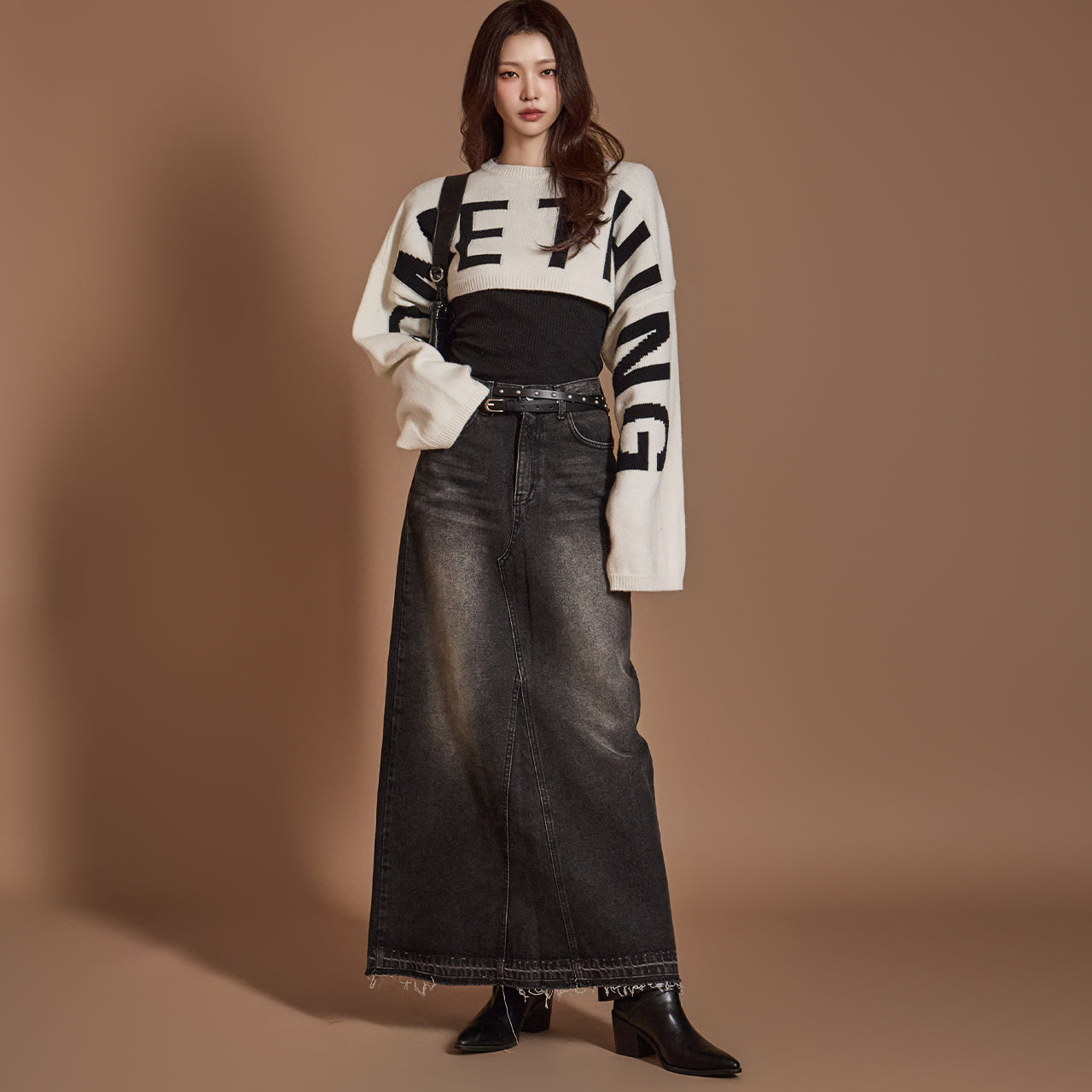 SK2827 Slit Denim Skirt