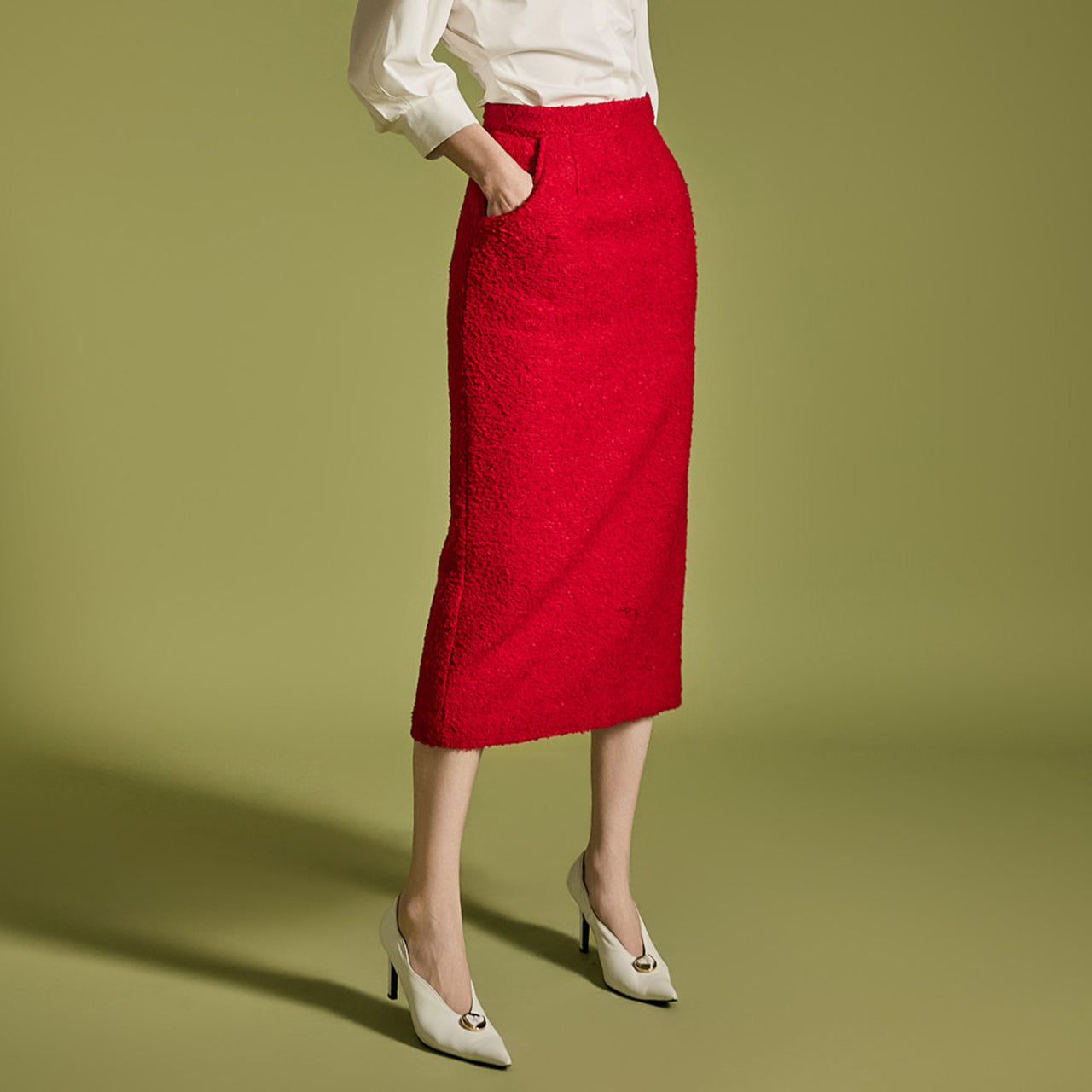 SK2862 Tweed Wool Skirt