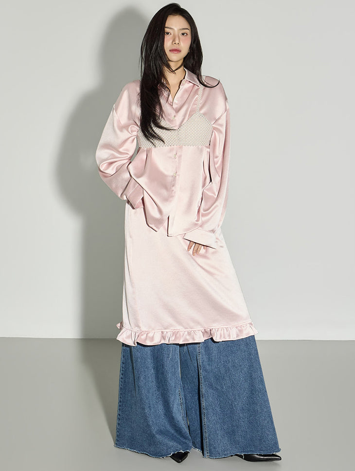 SK3151 Satin Frill Skirt