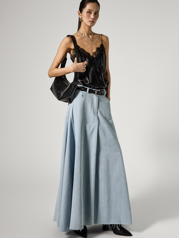 SK3169 Denim Maxi Skirt