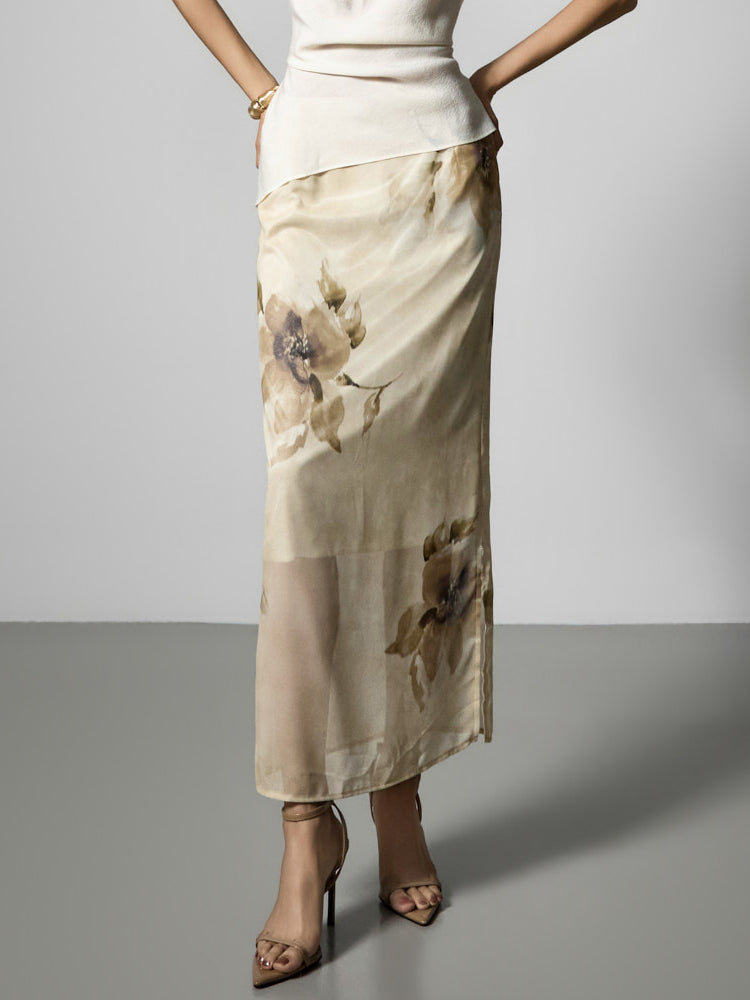 SK3226 Sheer Flower Skirt