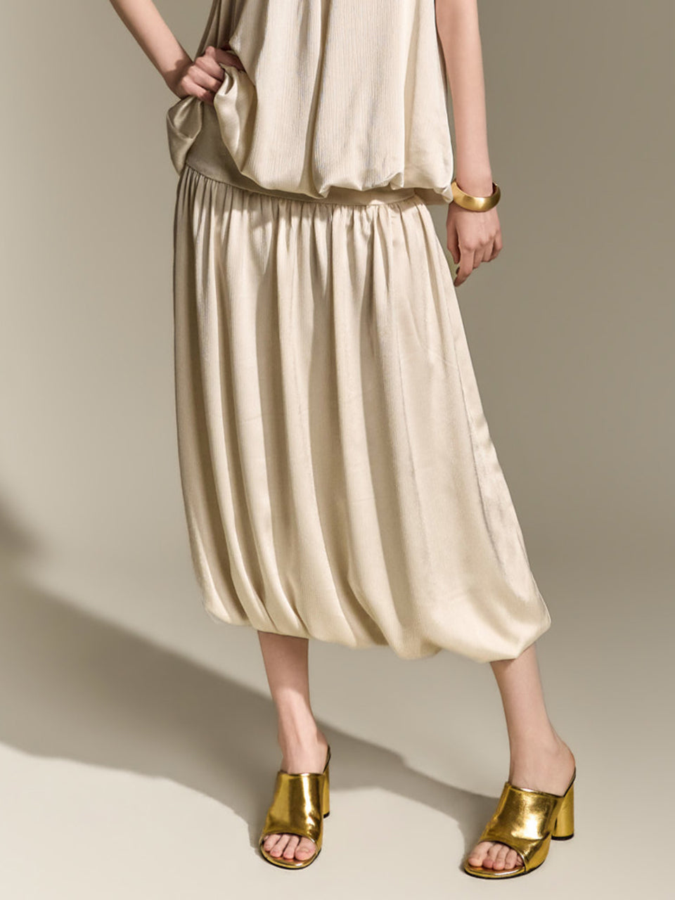 SK9312 Drape Satin Skirt
