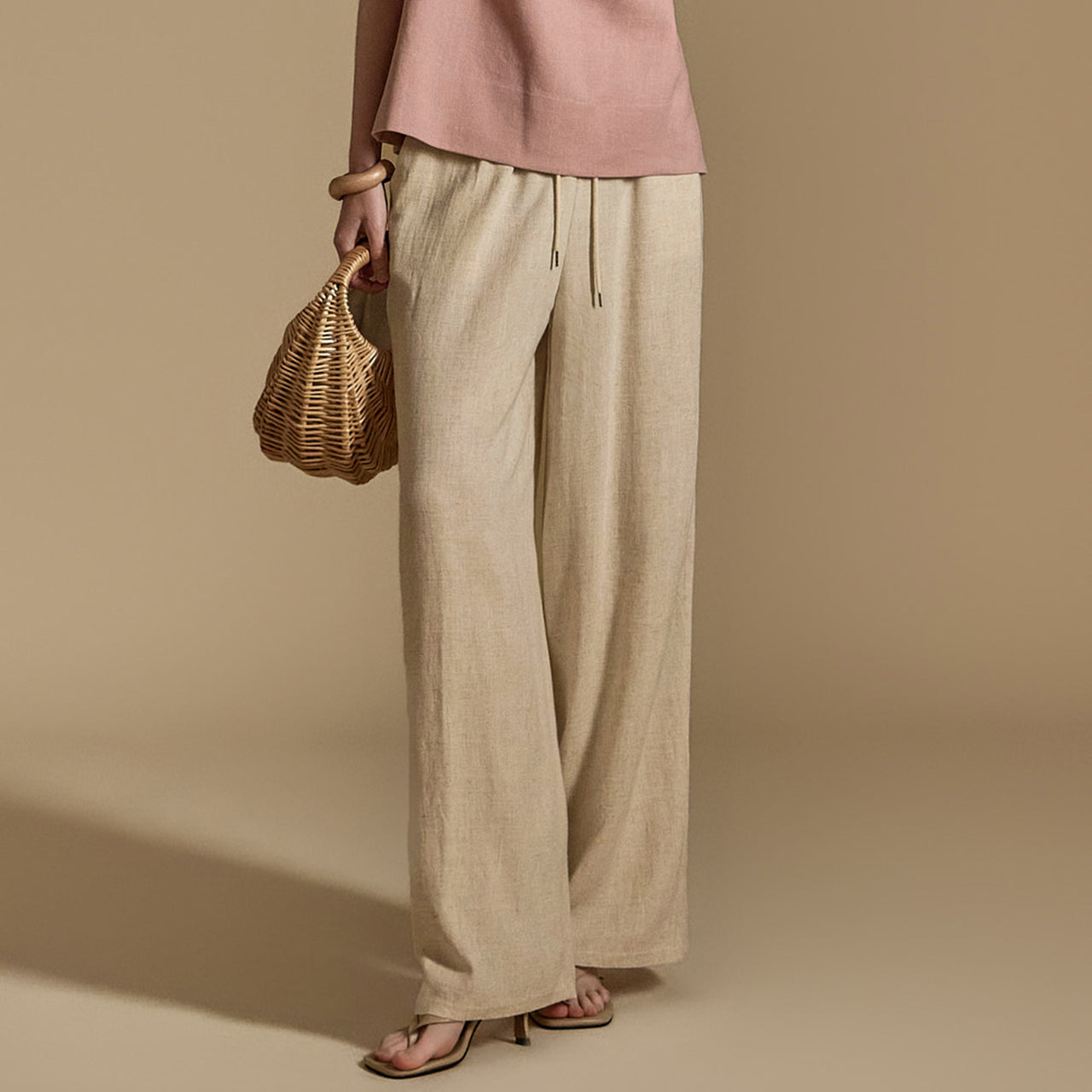 P3220 Linen Drawstring Pants