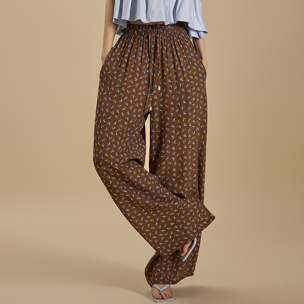 P3225 Flower Pattern Drawstring Pants