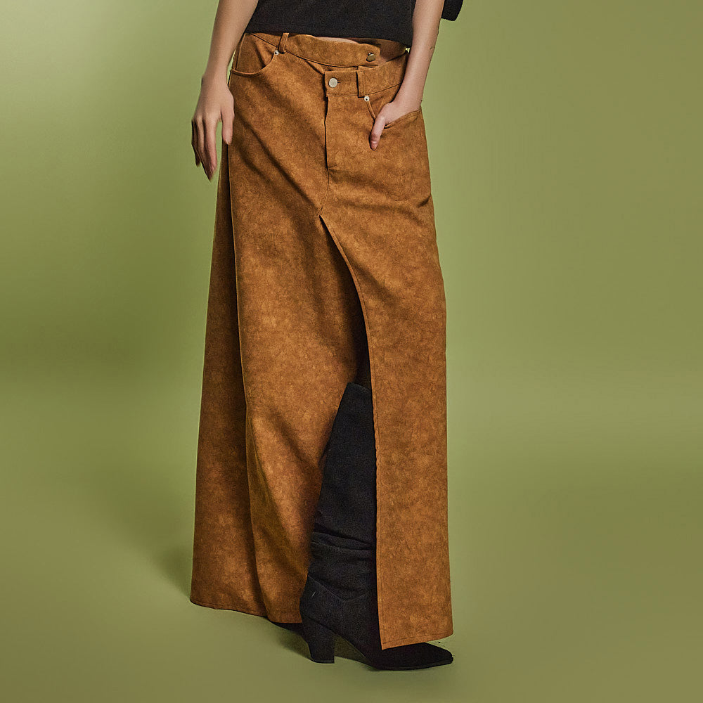 P3312 Suede Skirt Pants