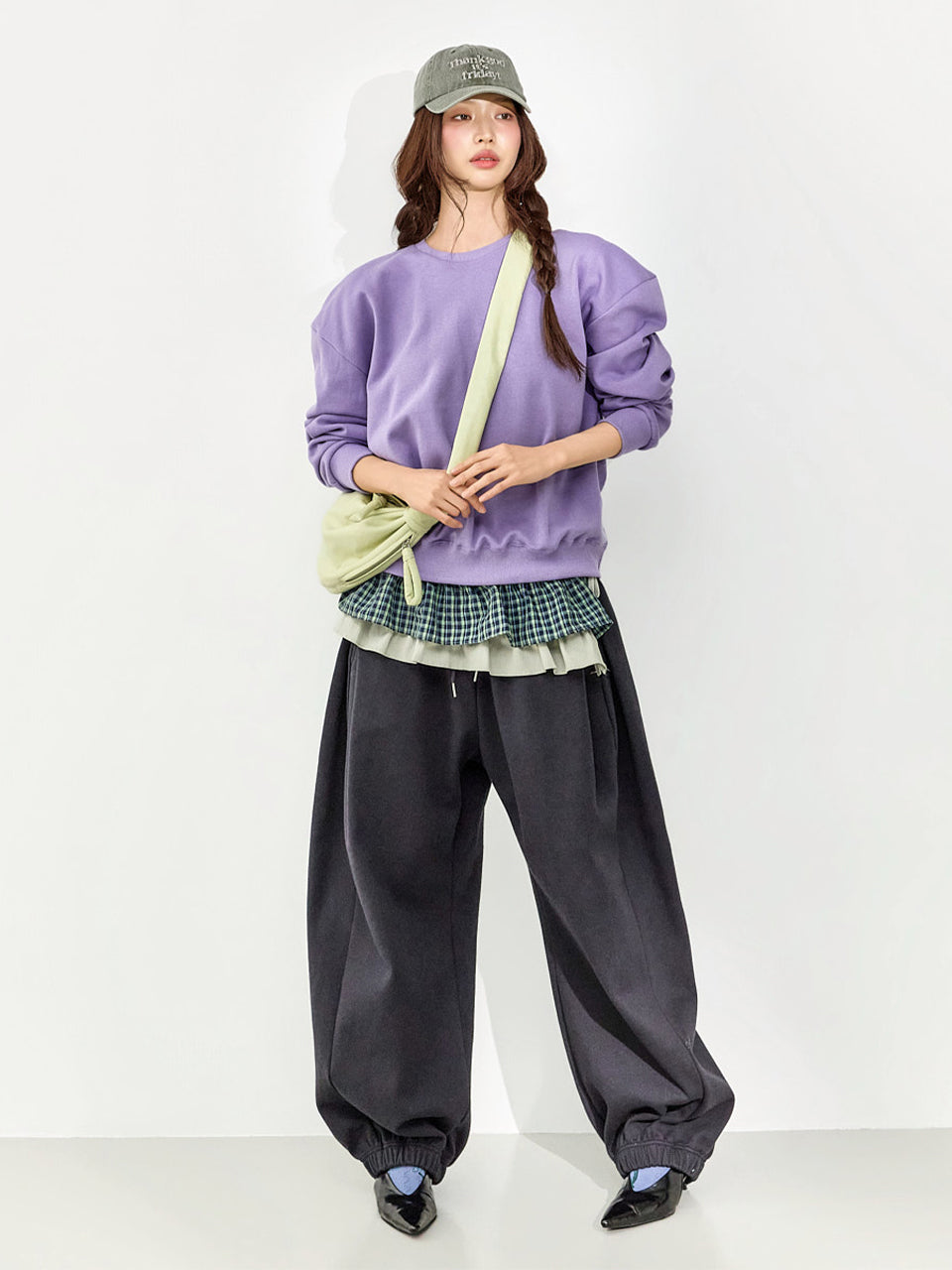 P3736 Pintuck Jogger Sweat Pants