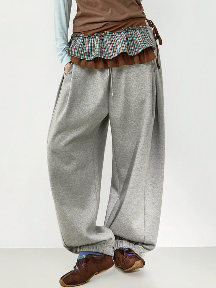 P3736 Pintuck Jogger Sweat Pants