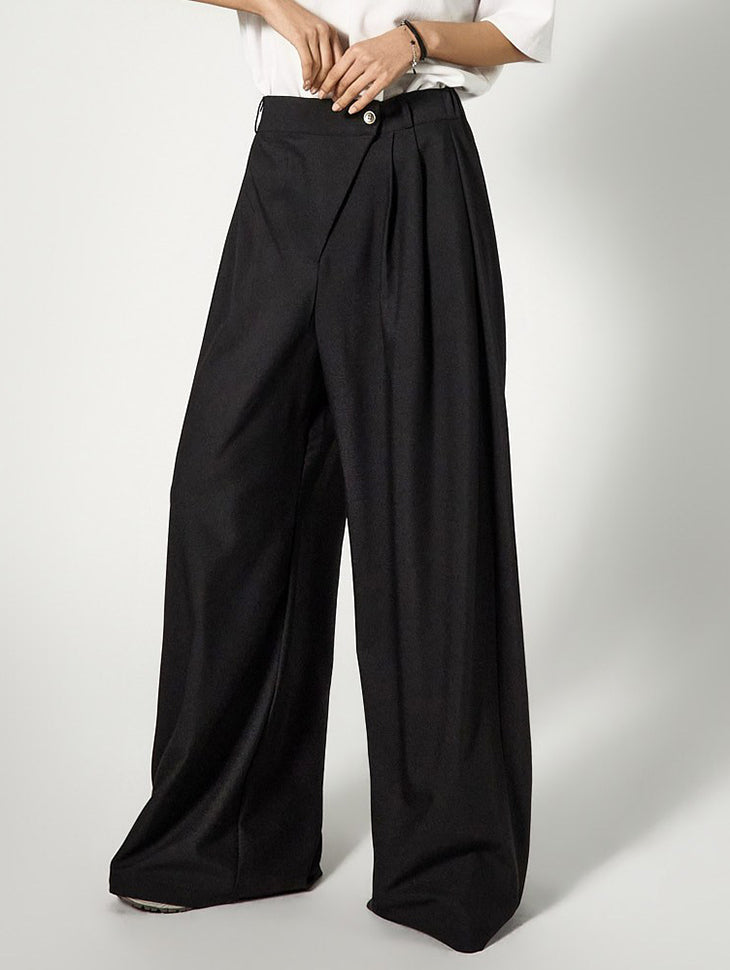 P3765 Double-Pleat Wide Pants