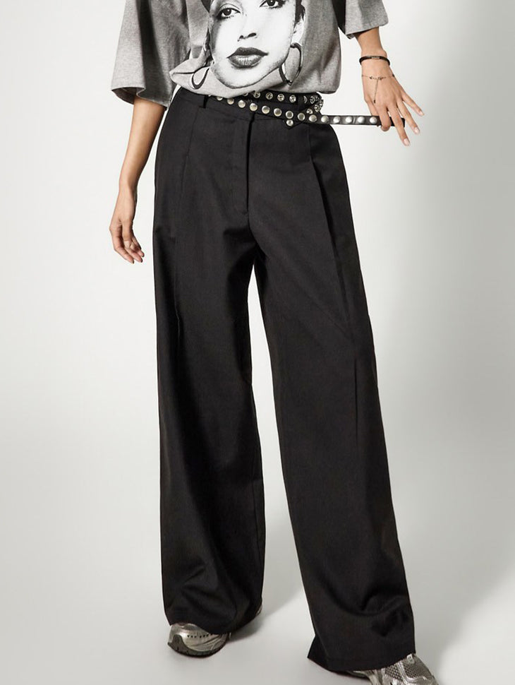P3768 Double-Pleat Wide Pants