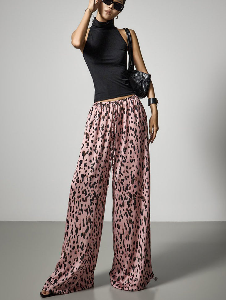 P3857 Leopard Satin Pants