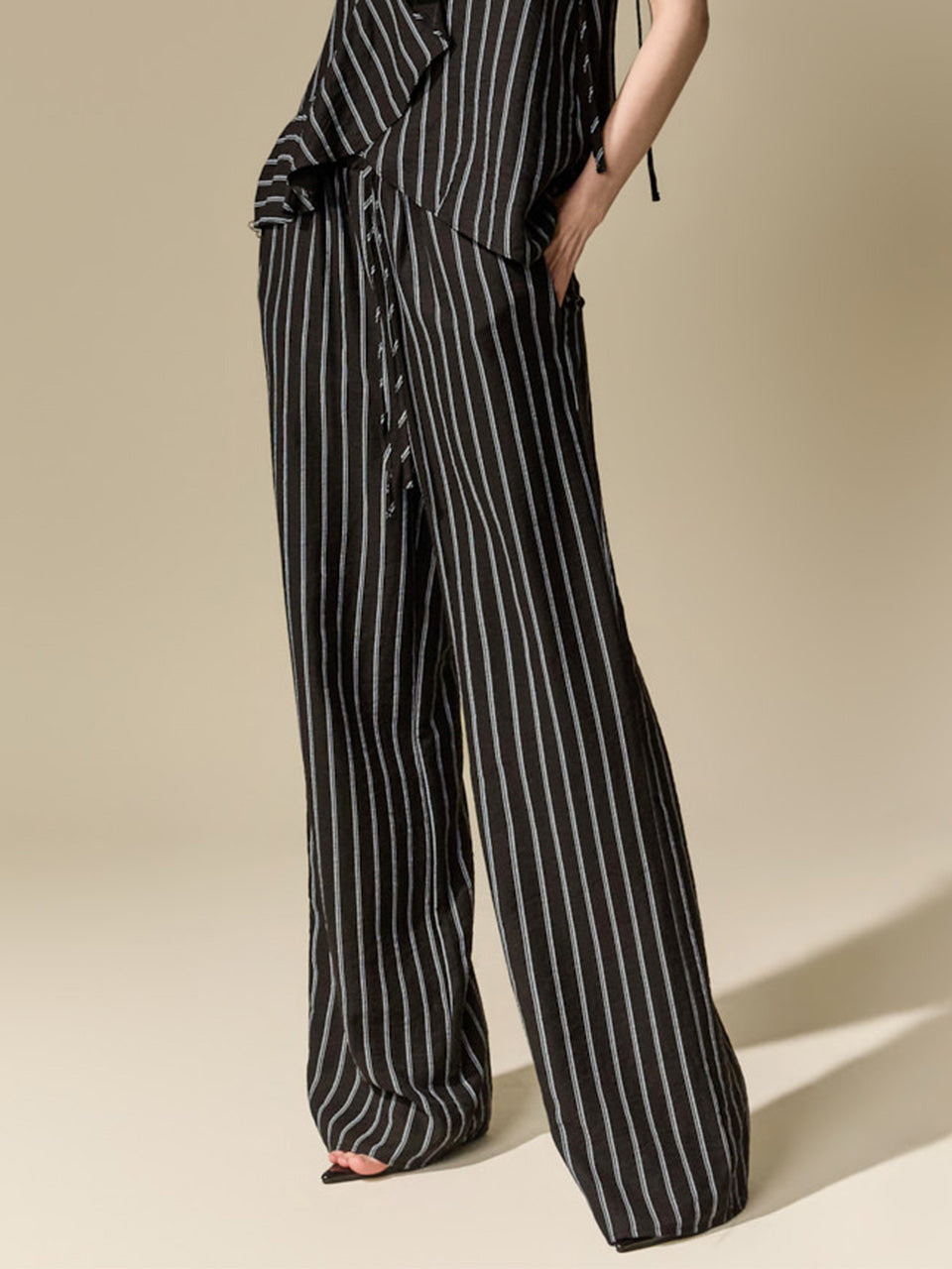P3878 Linen Stripe Pants